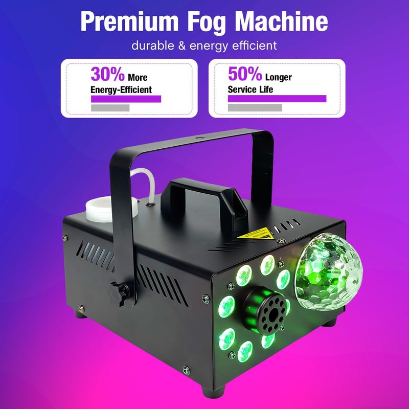 JIYUZEST Fog Machine with Remote, Indoor Smoke Machine for Halloween & Parties, 600W 2000CFM, 13 Color LED Lights & Timer for DJ Stage, Wedding, Photography - Image 4